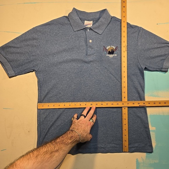 VTG 1994 ScreenMates Mens M Polo Blue Wing Ding Albuquerque NM Embroidered USA - Picture 3 of 7